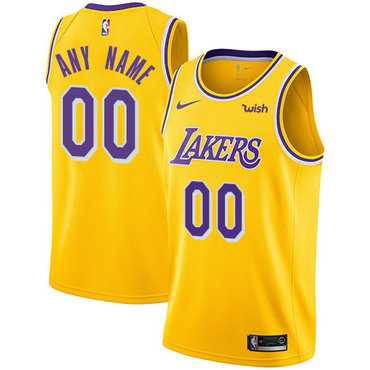 Mens Nike Custom Los Angeles Lakers Gold NBA Swingman Icon Edition Jersey